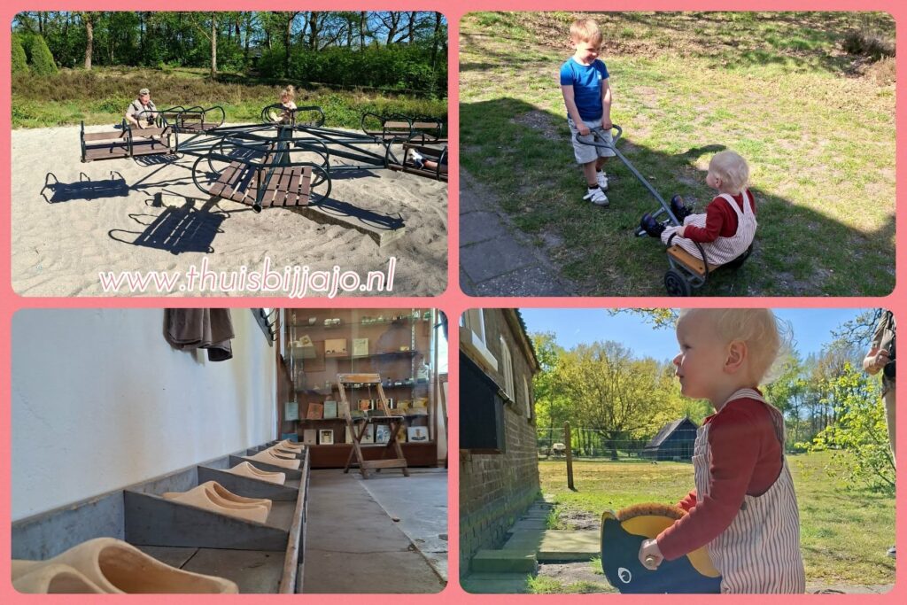 De speeltuin in het openluchtmuseum van Ellert en Brammert was een groot succes, de draaimolen, het schooltje en de karretjes werden goed bezocht en mee gespeeld